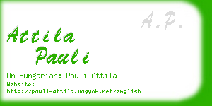 attila pauli business card